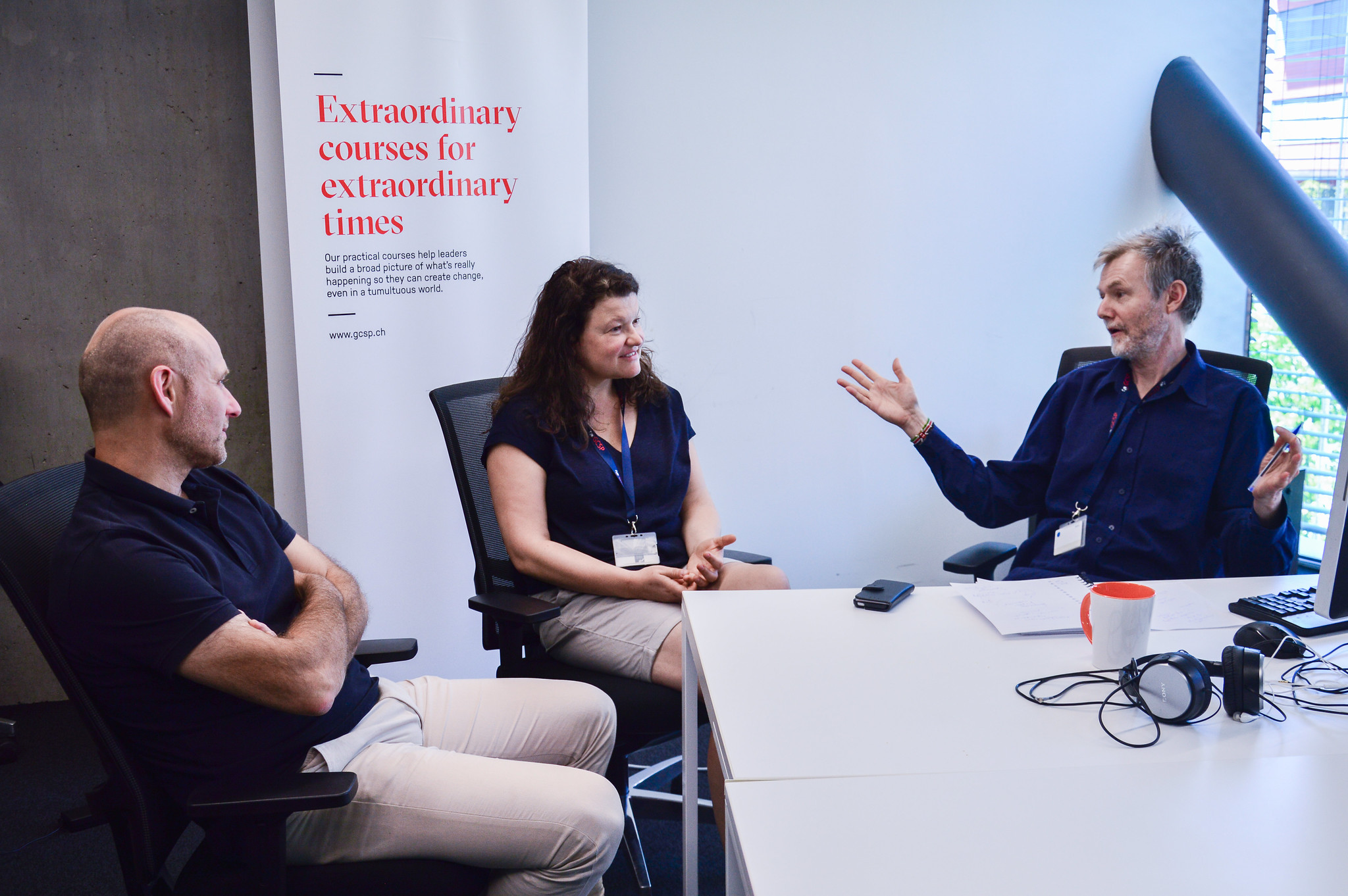Alan Channer (right) with participants of the Summer Academy on Land, Security and Climate at the Caux Palace, 2020 (photo: Leela Channer)  